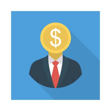 Avatar Doları para düz stil ikonu, vektör çizim ile  