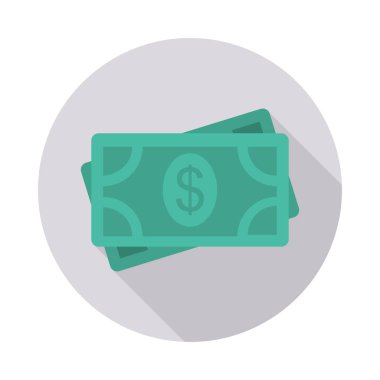 Doları para düz stil ikonu, vektör çizim 