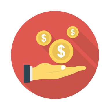 dolar paraları düz stil ikonu, vektör çizim 