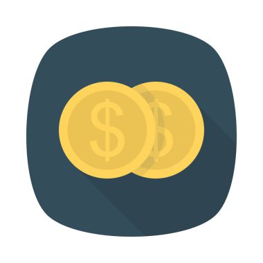 dolar paraları düz stil ikonu, vektör çizim 