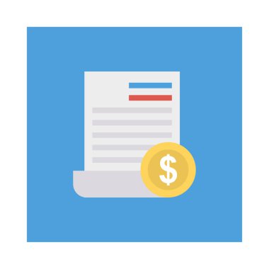 Fatura düz stil ikonu, vektör çizim, fatura kavramı  