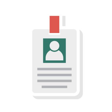 kimlik kartı düz stil ikonu, vektör çizim 