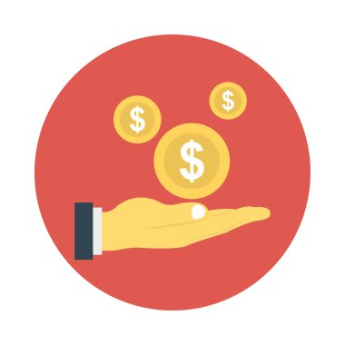 dolar paraları düz stil ikonu, vektör çizim 