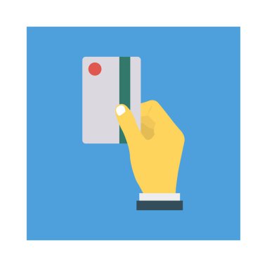 ödeme kartı düz stil simgesi, vektör çizim el 