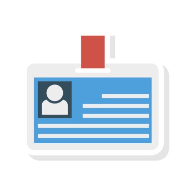 kimlik kartı düz stil ikonu, vektör çizim 