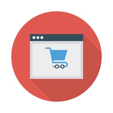 online ödeme düz stil ikonu, vektör çizim ile ekran