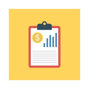 Fatura düz stil ikonu, vektör çizim, fatura kavramı  