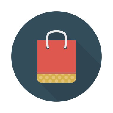 alışveriş çantası düz stil ikonu, vektör çizim   