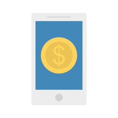 online ödeme düz stil ikonu, vektör çizim ile ekran