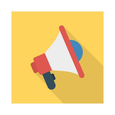 megafon düz stil ikonu, vektör çizim, reklam kavramı 