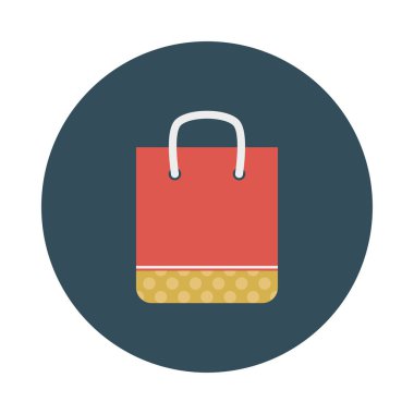 alışveriş çantası düz stil ikonu, vektör çizim   