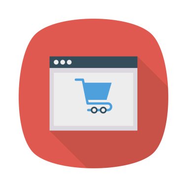 online ödeme düz stil ikonu, vektör çizim ile ekran