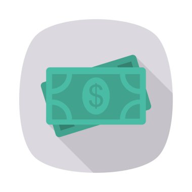 Doları para düz stil ikonu, vektör çizim 