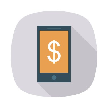 online ödeme düz stil ikonu, vektör çizim ile ekran