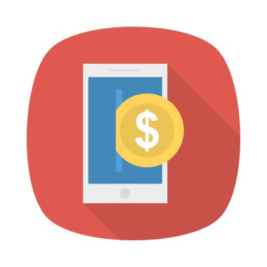 online ödeme düz stil ikonu, vektör çizim ile ekran