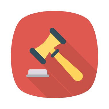 Açık artırma çekiç düz stil ikonu, vektör çizim 