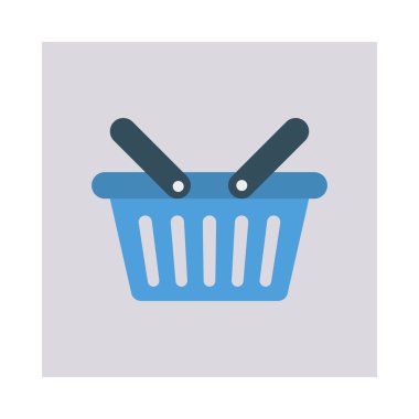 alışveriş sepeti düz stil ikonu, illüstrasyon vektör 