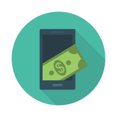 online ödeme düz stil ikonu, vektör çizim ile ekran