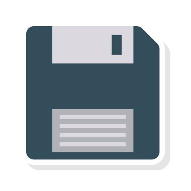 disket düz stil ikonu, vektör çizim 