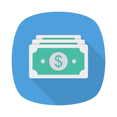 Doları para düz stil ikonu, vektör çizim 