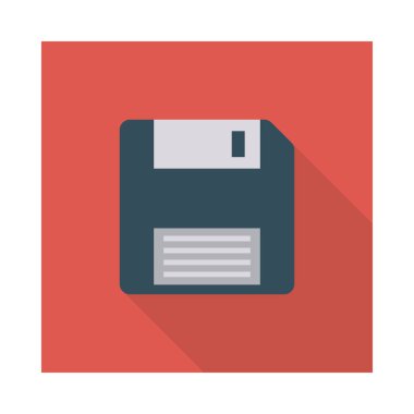 disket düz stil ikonu, vektör çizim 