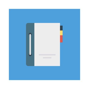 Defter düz stil ikonu, vektör çizim 