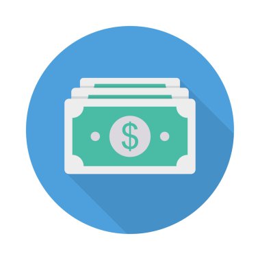 Doları para düz stil ikonu, vektör çizim 