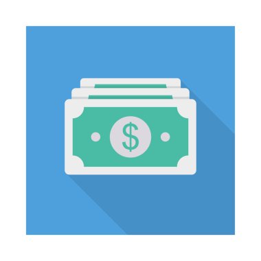 Doları para düz stil ikonu, vektör çizim 