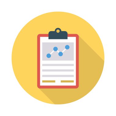 Analitik grafik düz stil simgesi, vektör çizim raporla 