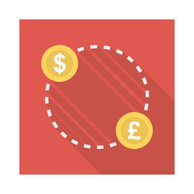 Doları para Satım düz stil ikonu, vektör çizim 