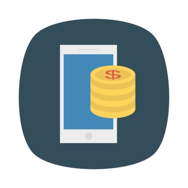 online ödeme düz stil ikonu, vektör çizim ile ekran