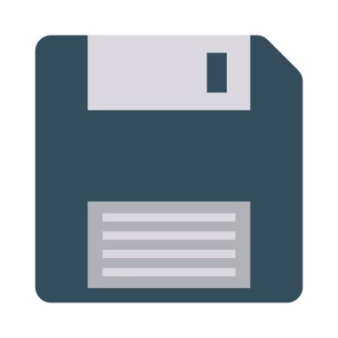 disket düz stil ikonu, vektör çizim 