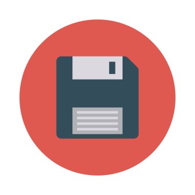 disket düz stil ikonu, vektör çizim 