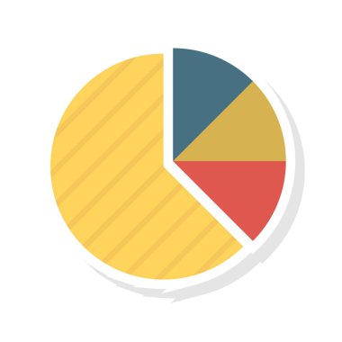 istatistik grafik düz stil ikonu, vektör çizim 