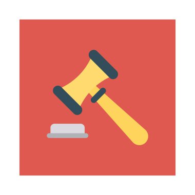 Açık artırma çekiç düz stil ikonu, vektör çizim 