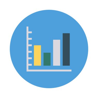 istatistik grafik düz stil ikonu, vektör çizim 