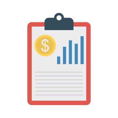 Fatura düz stil ikonu, vektör çizim, fatura kavramı  