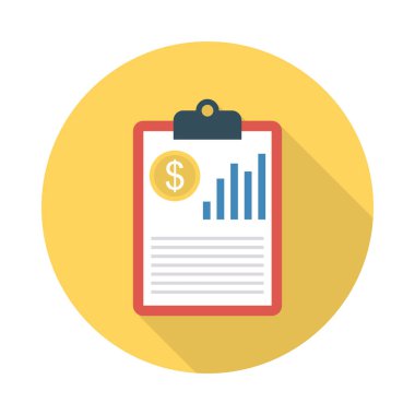 Fatura düz stil ikonu, vektör çizim, fatura kavramı  