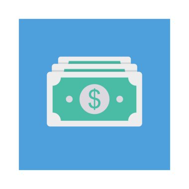 Doları para düz stil ikonu, vektör çizim 