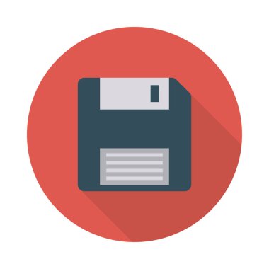 disket düz stil ikonu, vektör çizim 