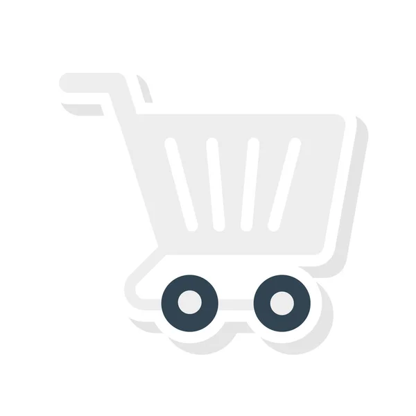 Shopping Cart Platte Stijlicoon Vector Illustratie — Stockvector