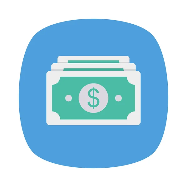 Dollar Money Flat Style Icon Vector Illustration — Stock Vector