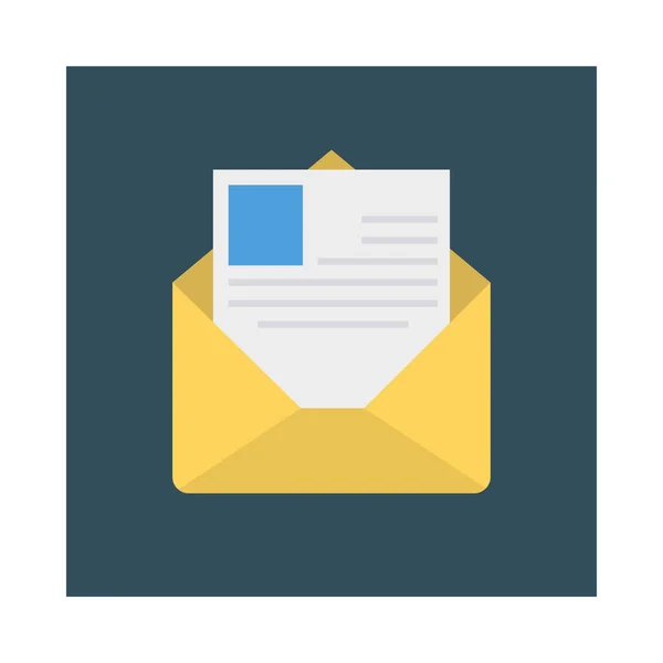 Enveloppe Avec Icône Style Plat Mail Illustration Vectorielle — Image vectorielle