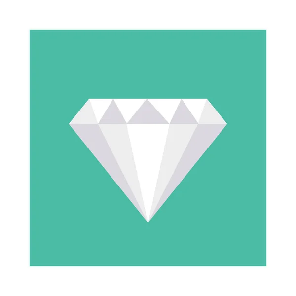 Diamant Flache Stil Ikone Vektorillustration — Stockvektor