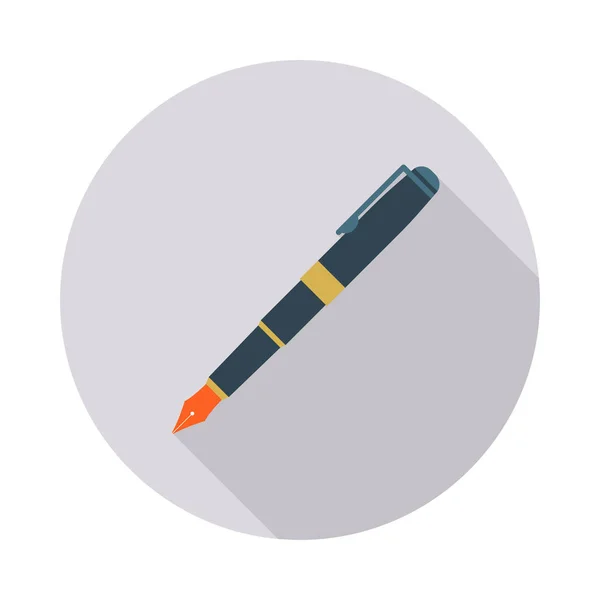 Pen Flat Style Icon Vector Illustration Concept Edit — Stock Vector