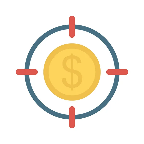 Στόχος Δολάριο Σύμβολο Επίπεδη Στυλ Εικονίδιο Εικονογράφηση Διάνυσμα — Διανυσματικό Αρχείο