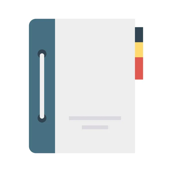 Notebook Flat Style Icon Vector Illustration — Stock Vector