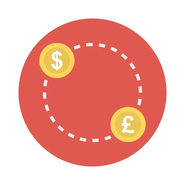 Dólar Cambio Moneda Icono Estilo Plano Vector Ilustración — Vector de stock