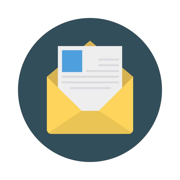 Enveloppe Avec Icône Style Plat Mail Illustration Vectorielle — Image vectorielle