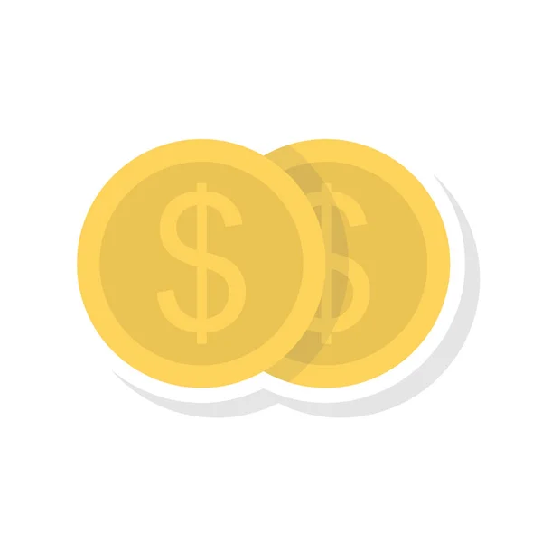 Dólar Monedas Icono Estilo Plano Vector Ilustración — Vector de stock